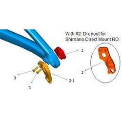 R.Dropout GS804Y Replace End Shimano Direct Mount RD matte blk (JY001C) RE270 A7075-T6/NUTMC7 M12x1.