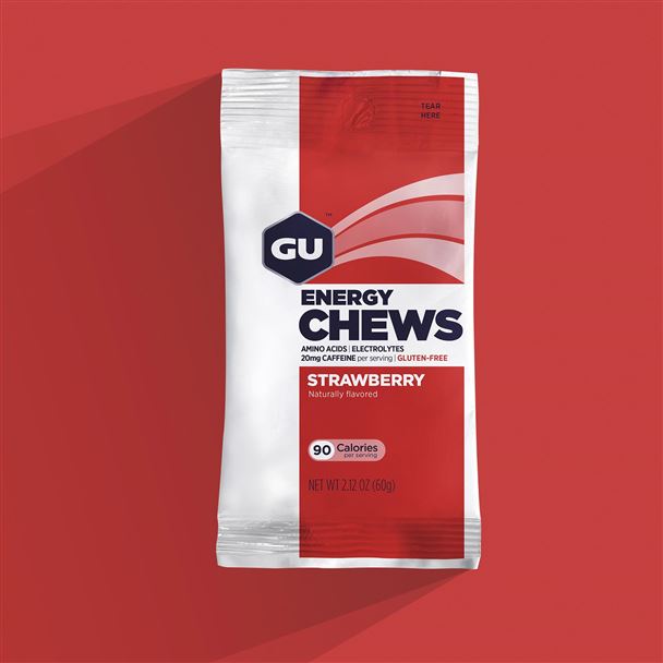 GU Energy Chews 60 g Strawberry 1 SÁČEK (balení 12ks)