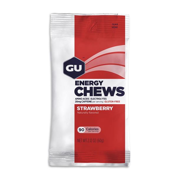 GU Energy Chews 60 g Strawberry 1 SÁČEK (balení 12ks)