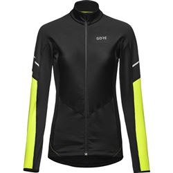 GORE M Wmn Thermo LS Zip Shirt black/neon yellow 34