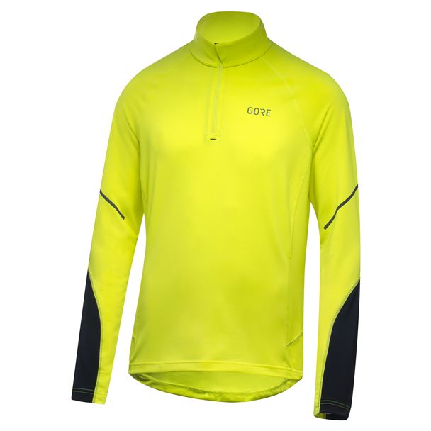 GORE M Mid Long Sleeve Zip Shirt neon yellow/black M