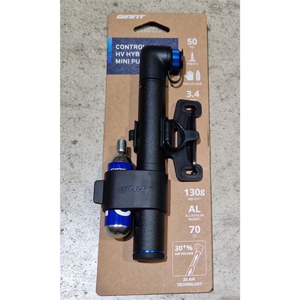 GIANT Control Go HV  Hybrid Mini pump BLACK  (CO2 cartridge inflater compatible)