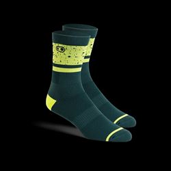 CRANKBROTHERS Icon MTB Sock Splatter Black/Lime S/M
